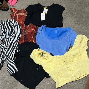 Assorted Women's Tops - Black, Red, Blue, Yellow